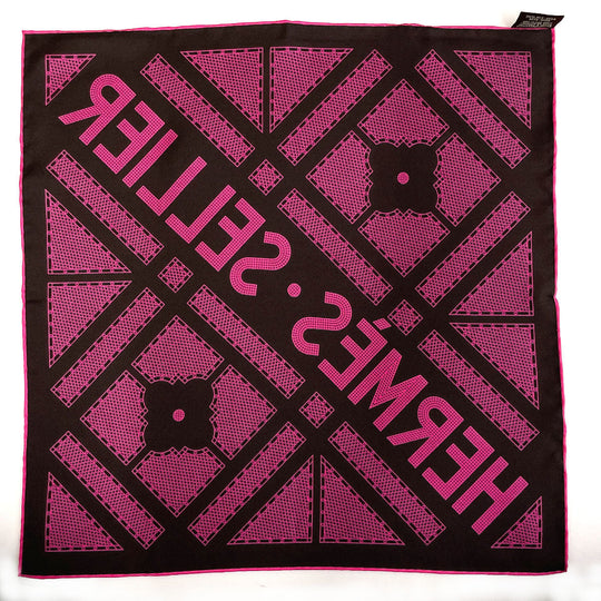 HERMES scarf Silk, 100% silk gray Serie Carre 45 Women Used Authentic