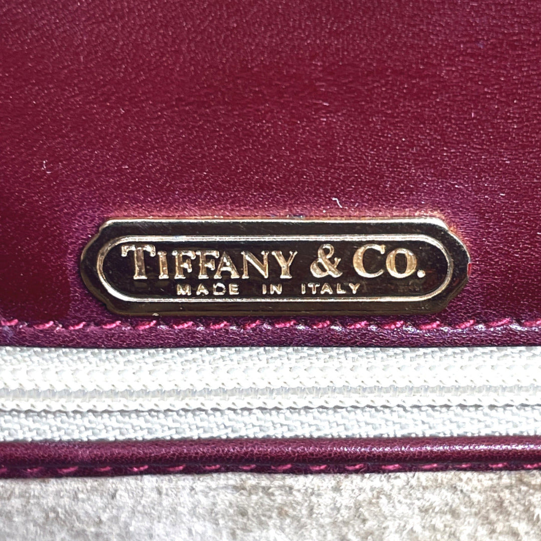 TIFFANY&Co. Shoulder Bag leather Bordeaux Circle logo ChainShoulder