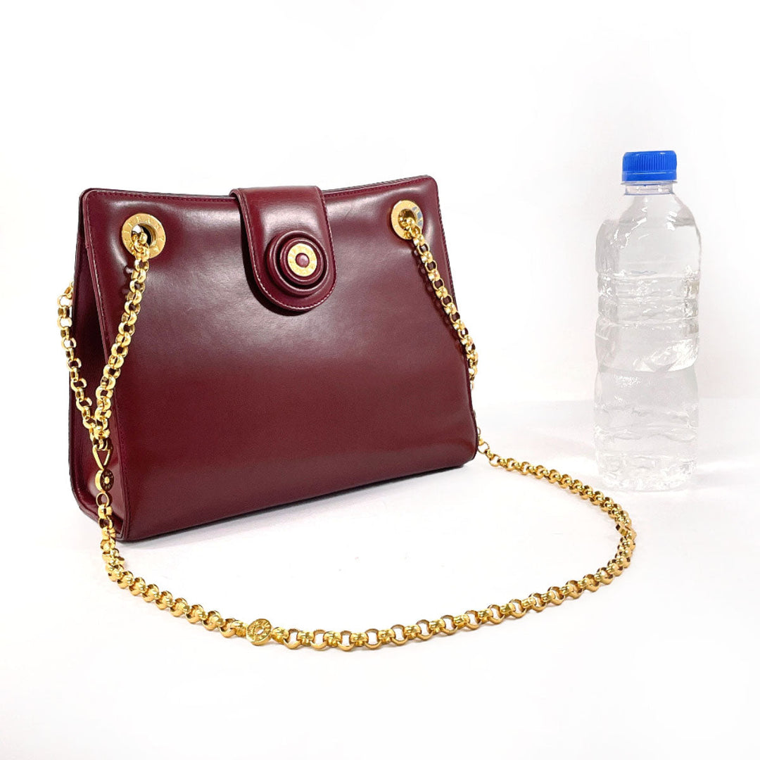 TIFFANY&Co. Shoulder Bag leather Bordeaux Circle logo ChainShoulder