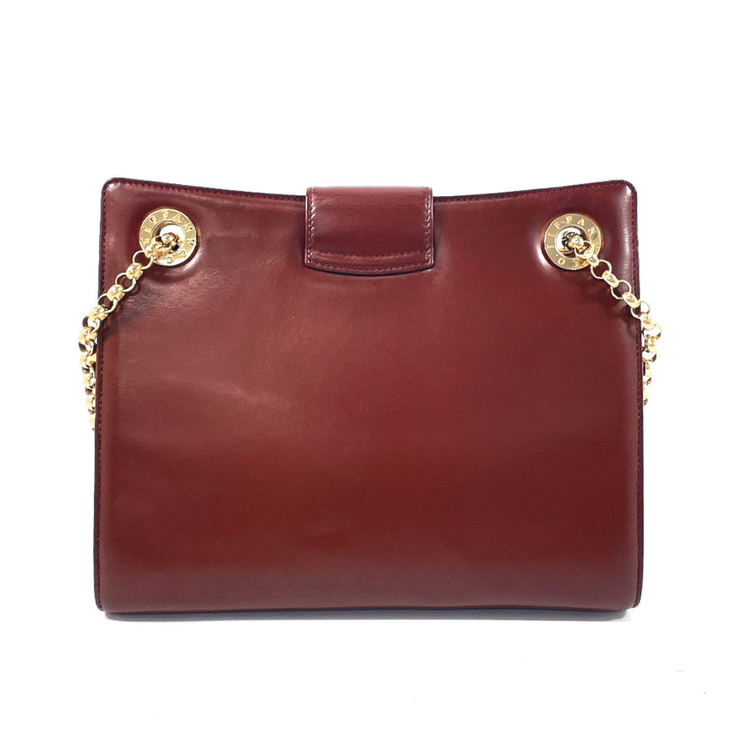TIFFANY&Co. Shoulder Bag leather Bordeaux Circle logo ChainShoulder