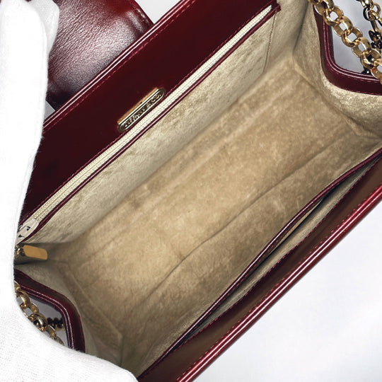 TIFFANY&Co. Shoulder Bag leather Bordeaux Circle logo ChainShoulder
