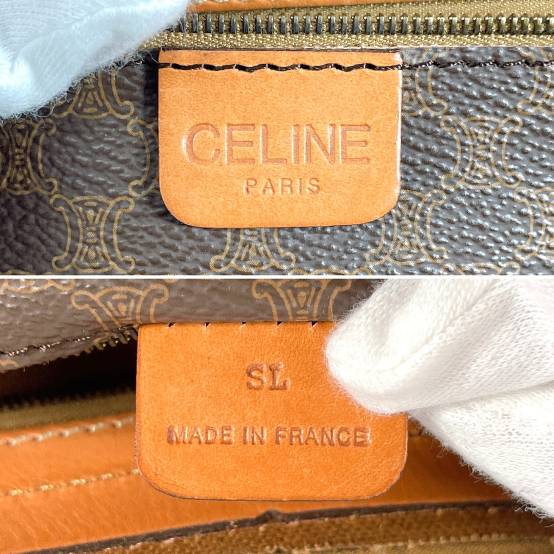 CELINE Boston Duffel bag PVC, Leather Brown Macadam