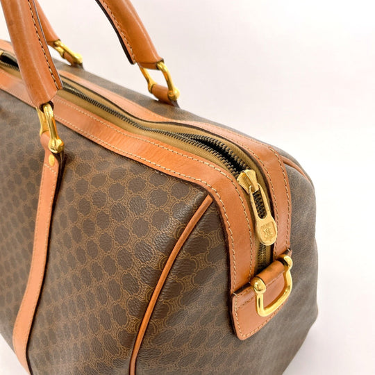 CELINE Boston Duffel bag PVC, Leather Brown Macadam