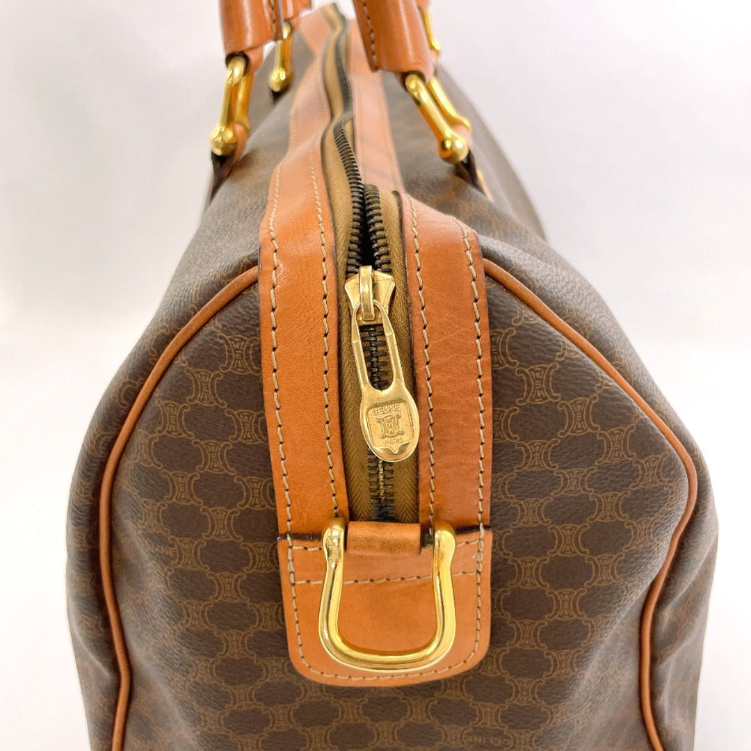 CELINE Boston Duffel bag PVC, Leather Brown Macadam