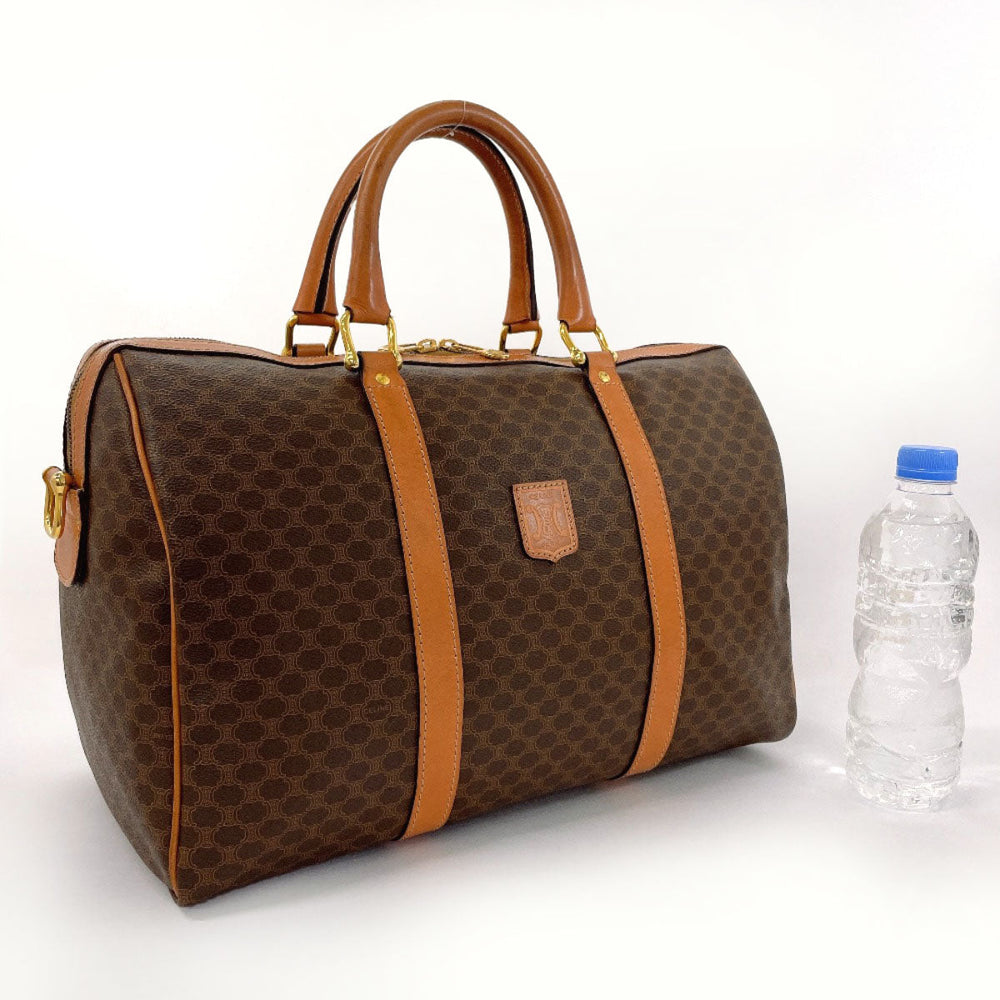 CELINE Boston Duffel bag PVC, Leather Brown Macadam