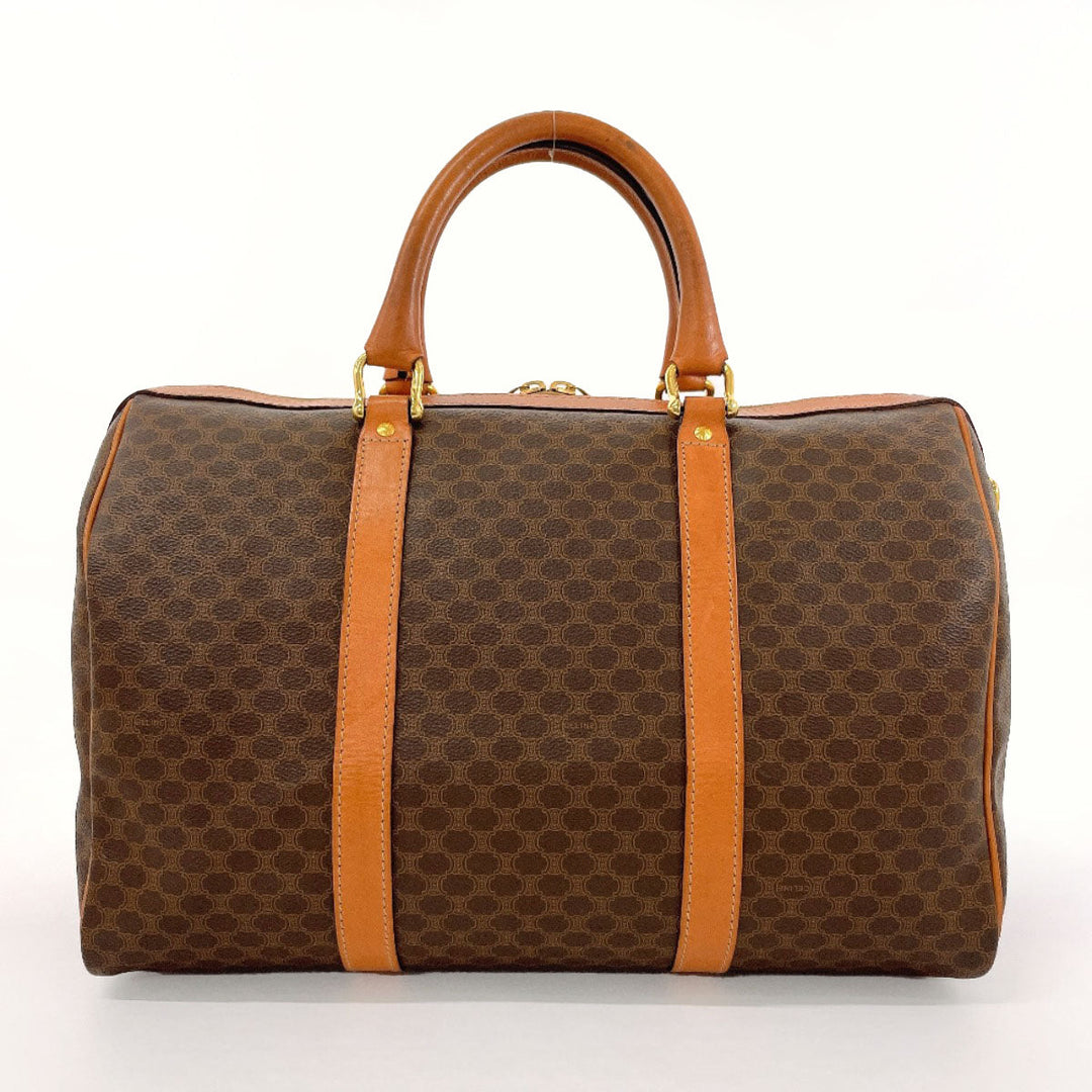 CELINE Boston Duffel bag PVC, Leather Brown Macadam