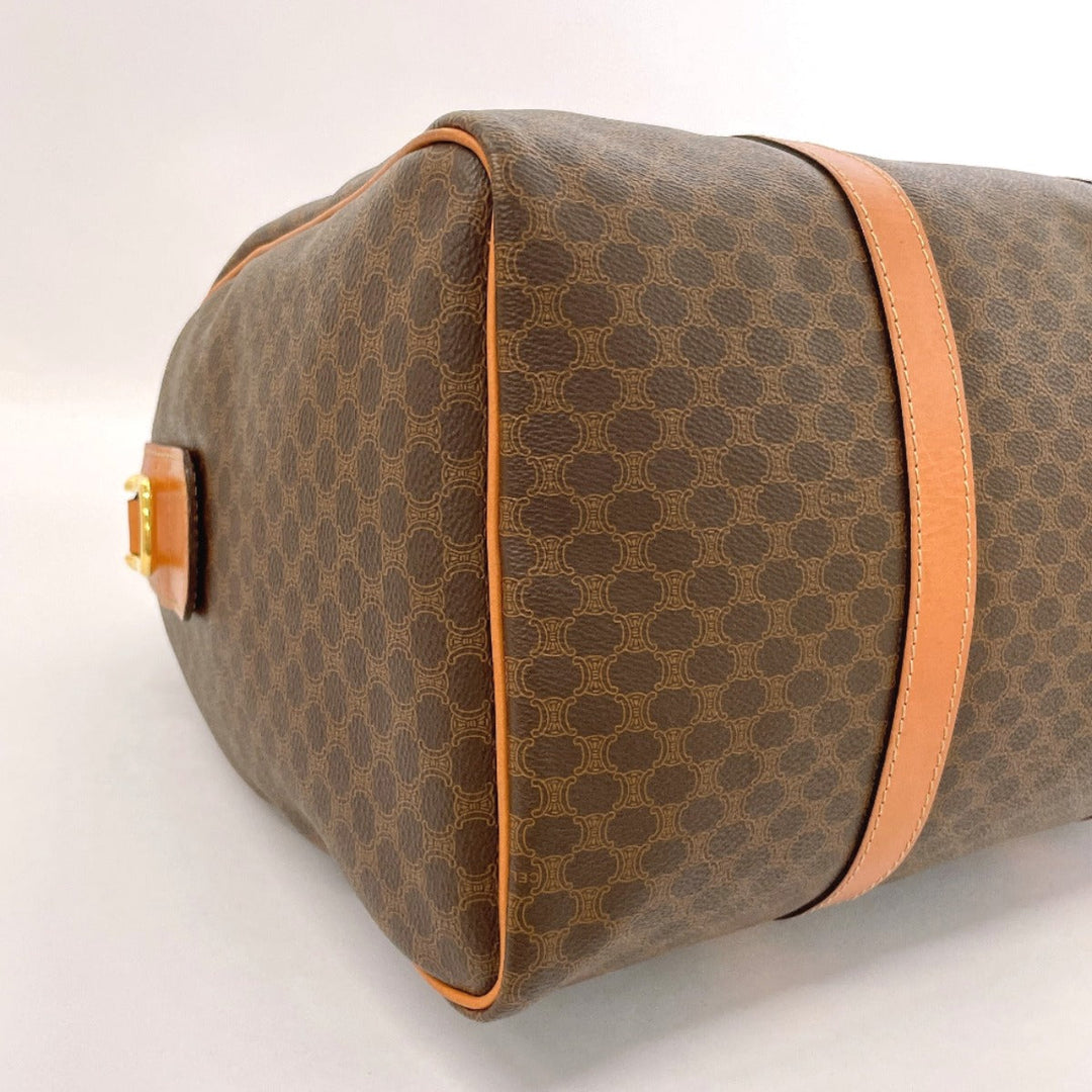 CELINE Boston Duffel bag PVC, Leather Brown Macadam