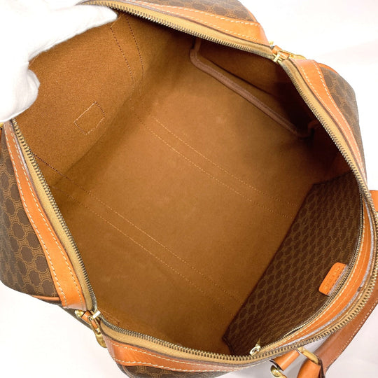CELINE Boston Duffel bag PVC, Leather Brown Macadam