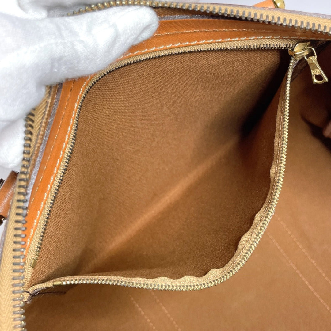 CELINE Boston Duffel bag PVC, Leather Brown Macadam