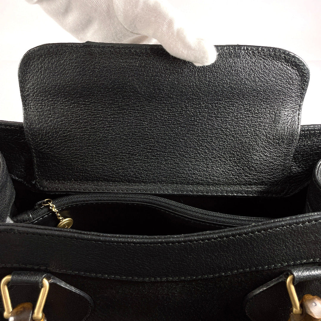 GUCCI Handbag 002・1186・0260 Suede, Leather black Bamboo