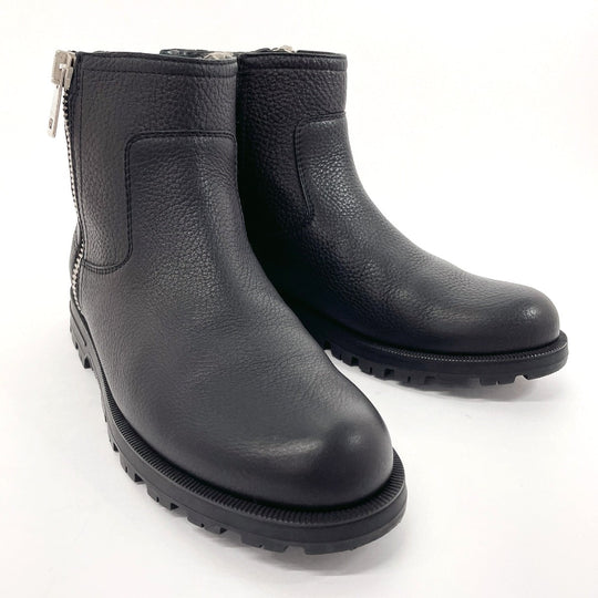 GUCCI boots 388050 Leather, Suede black Micro GG side zip ankle boots 37 1/2