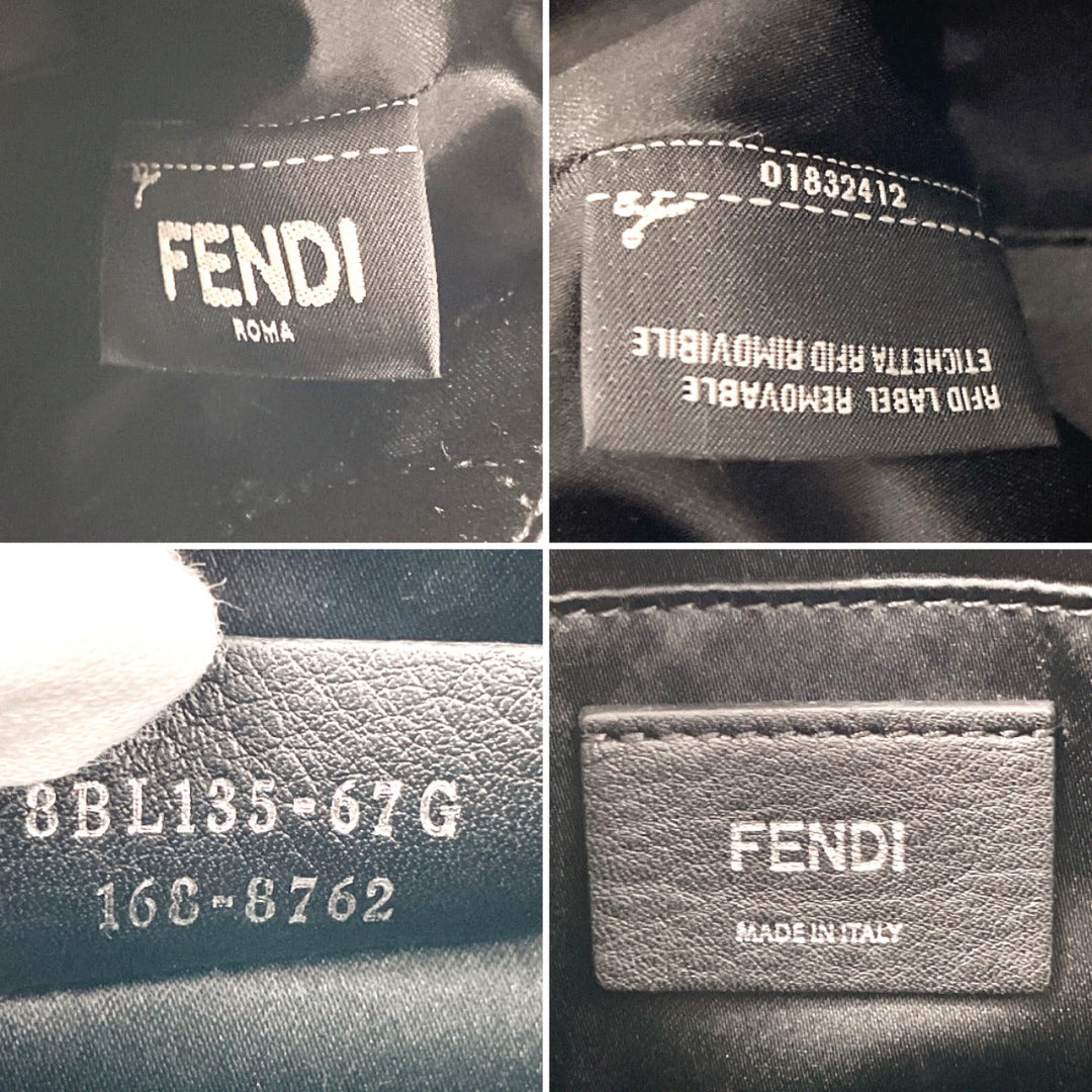 FENDI Shoulder Bag 8BL135-67G leather black 2WAY By the way small Women Used Authentic