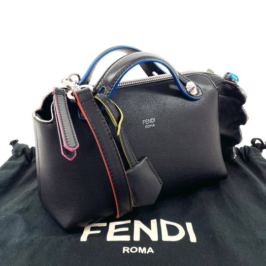 FENDI Shoulder Bag 8BL135-67G leather black 2WAY By the way small Women Used Authentic