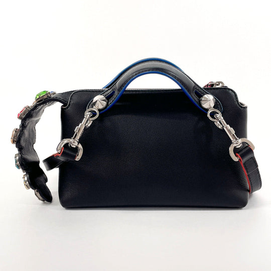 FENDI Shoulder Bag 8BL135-67G leather black 2WAY By the way small Women Used Authentic