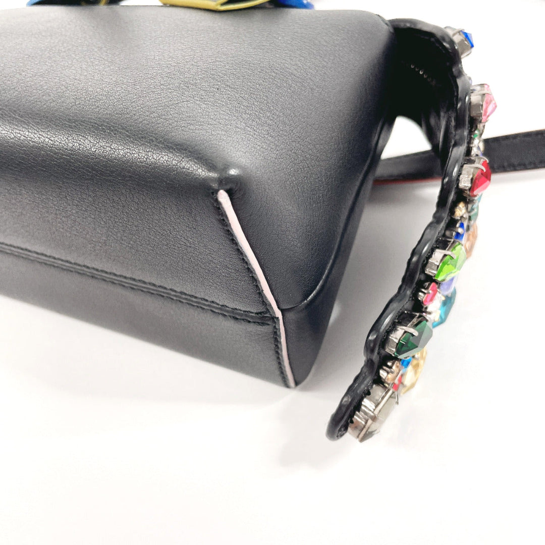 FENDI Shoulder Bag 8BL135-67G leather black 2WAY By the way small Women Used Authentic
