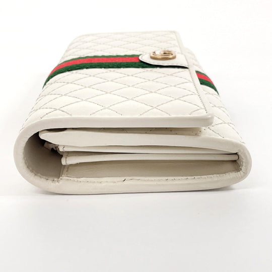 GUCCI Long Wallet Purse 536451 leather white quilting GG Marmont