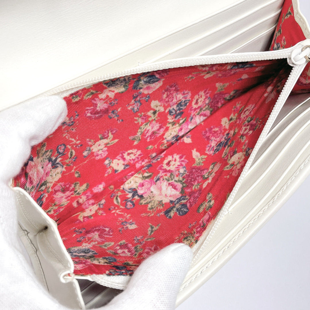 GUCCI Long Wallet Purse 536451 leather white quilting GG Marmont