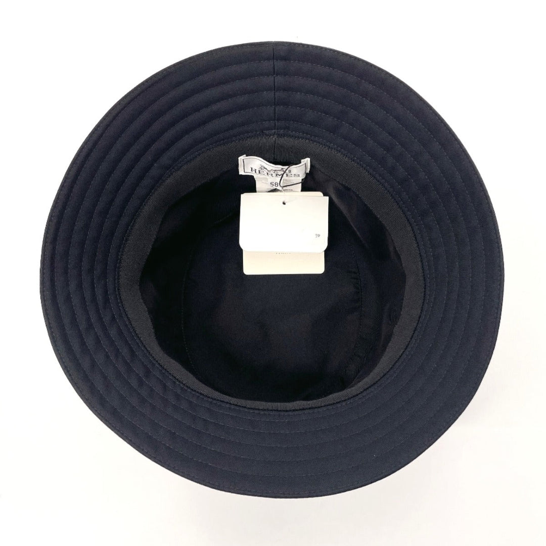 HERMES hat Cotton , 100% cotton black Bucket hat Harper H Serie 58