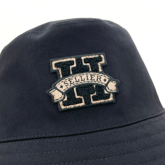 HERMES hat Cotton , 100% cotton black Bucket hat Harper H Serie 58