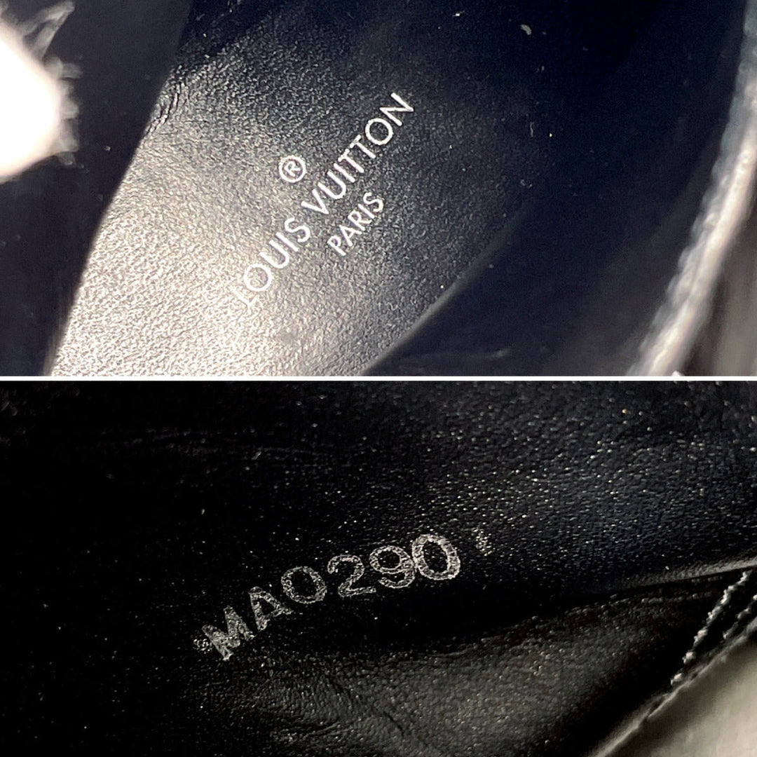 LOUIS VUITTON boots Patent Leather, Monogram Canvas black short boots Star trail line 36 1/2