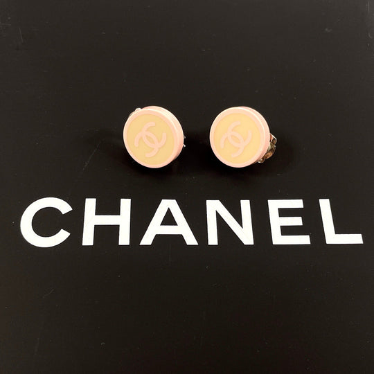 CHANEL Earring plastic pink COCO Mark