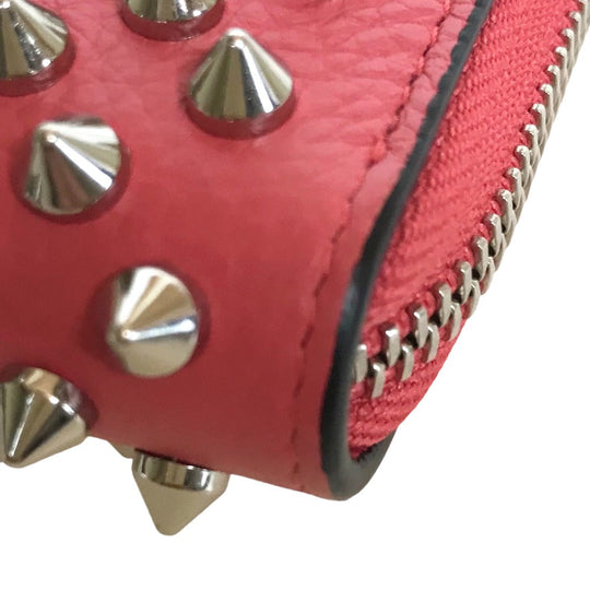 Christian Louboutin Long Wallet Purse 1185059 leather leather pink Round zip Panettone spike studs