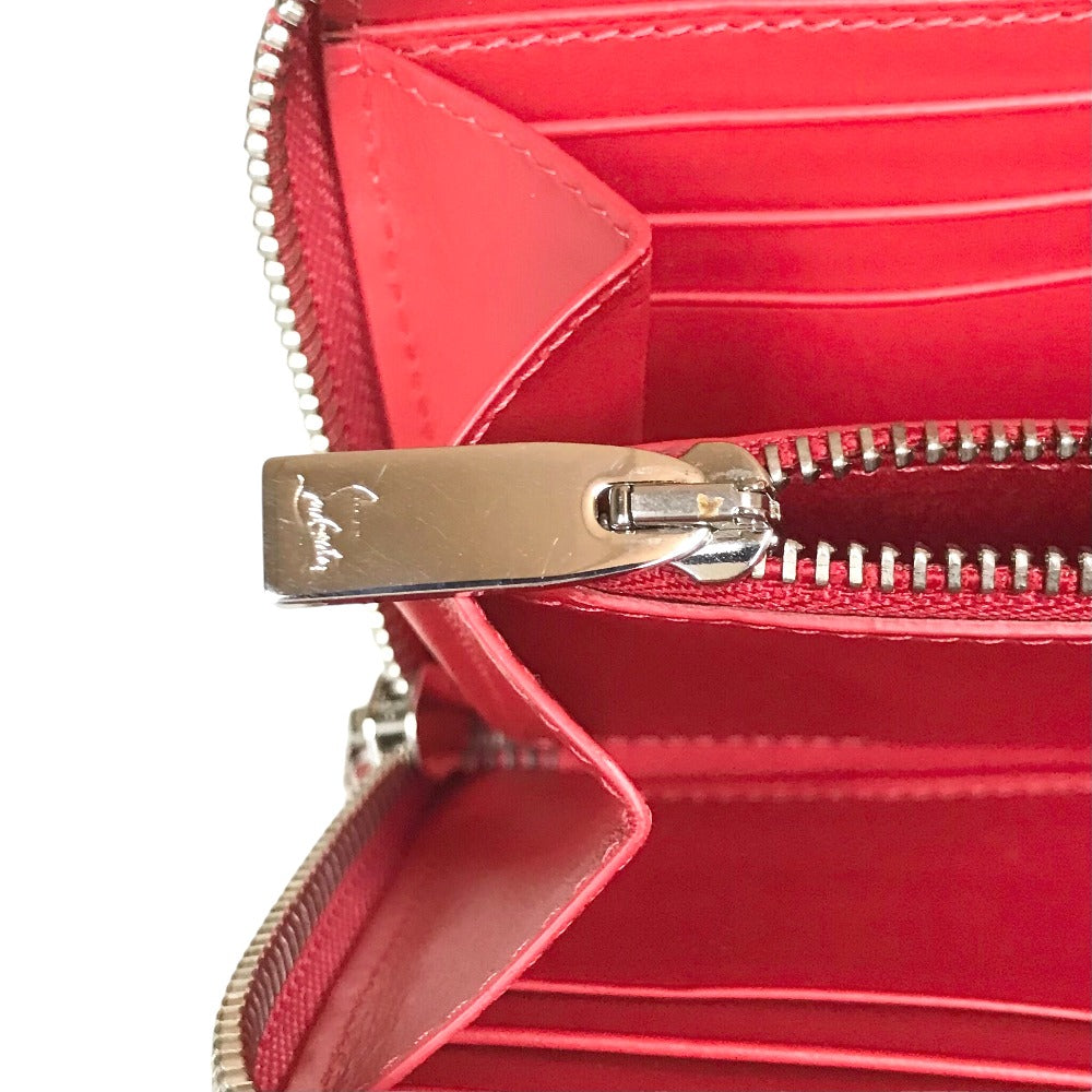 Christian Louboutin Long Wallet Purse 1185059 leather leather pink Round zip Panettone spike studs