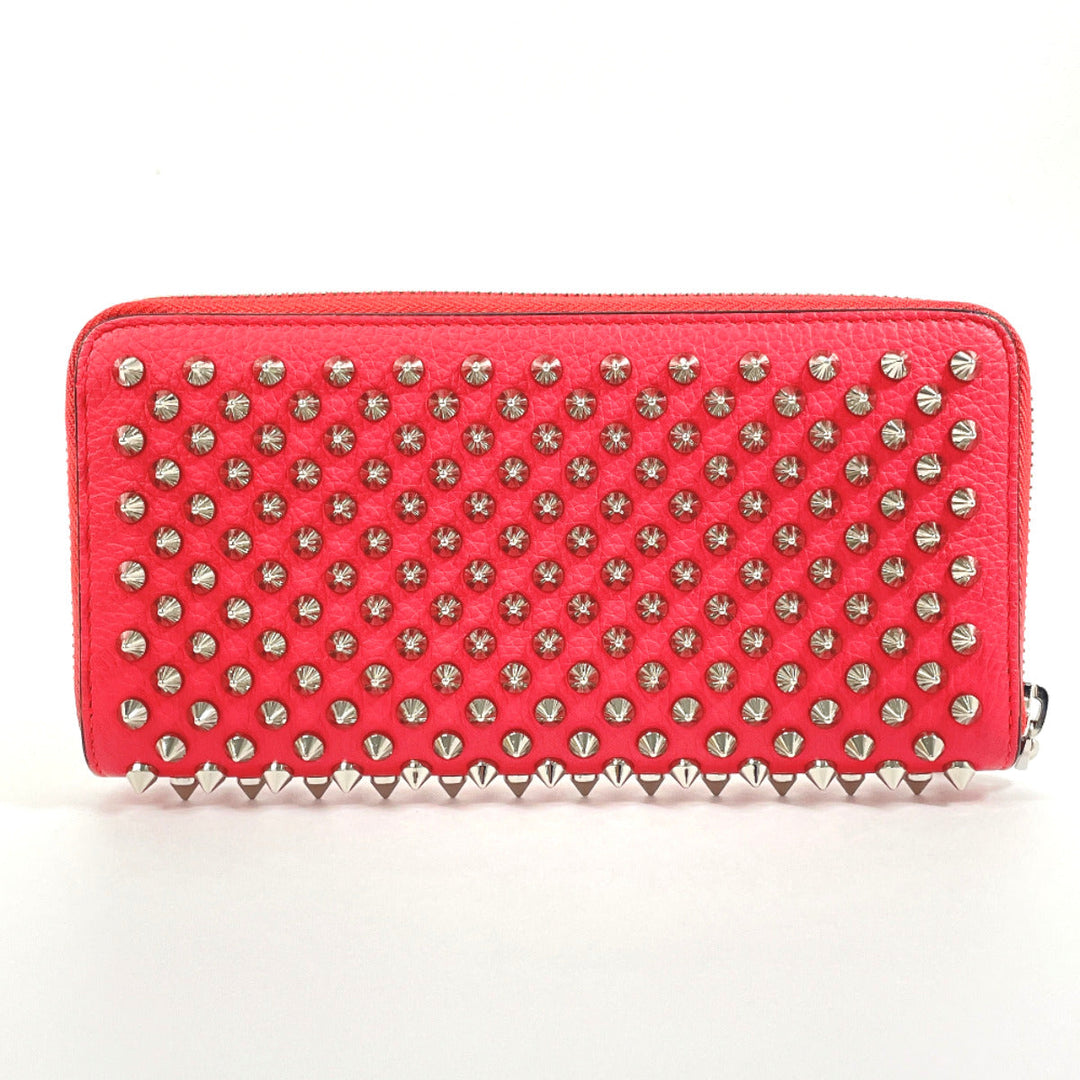 Christian Louboutin Long Wallet Purse 1185059 leather leather pink Round zip Panettone spike studs