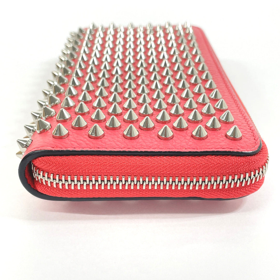Christian Louboutin Long Wallet Purse 1185059 leather leather pink Round zip Panettone spike studs