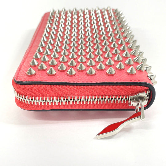 Christian Louboutin Long Wallet Purse 1185059 leather leather pink Round zip Panettone spike studs