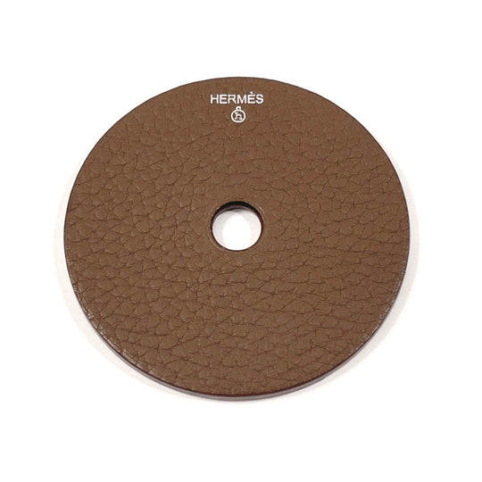HERMES charm Taurillon Clemence Brown Petit h petit ash