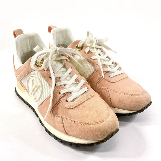 LOUIS VUITTON sneakers Suede, Leather pink Run away line Women 36 Used Authentic