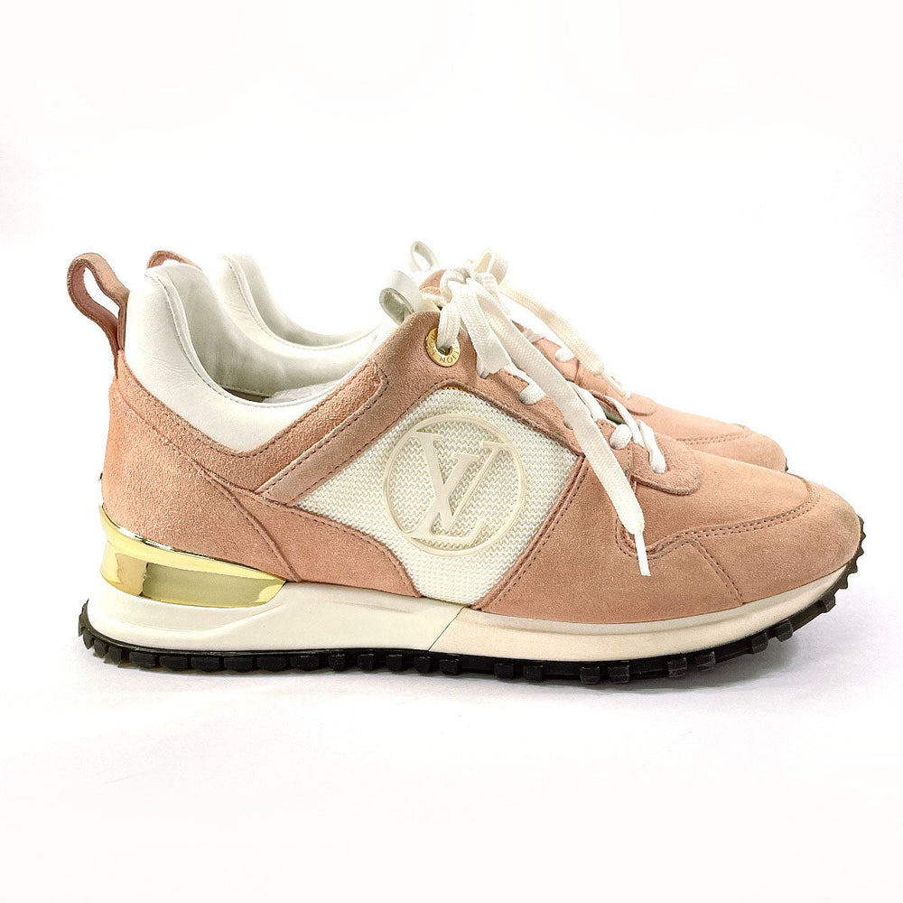 LOUIS VUITTON sneakers Suede, Leather pink Run away line Women 36 Used Authentic