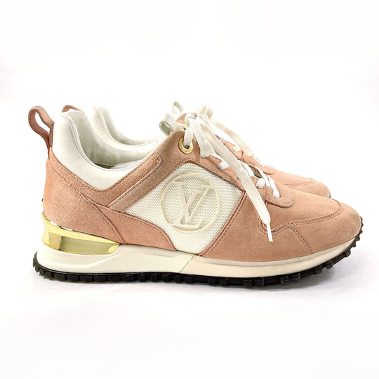 LOUIS VUITTON sneakers Suede, Leather pink Run away line Women 36 Used Authentic