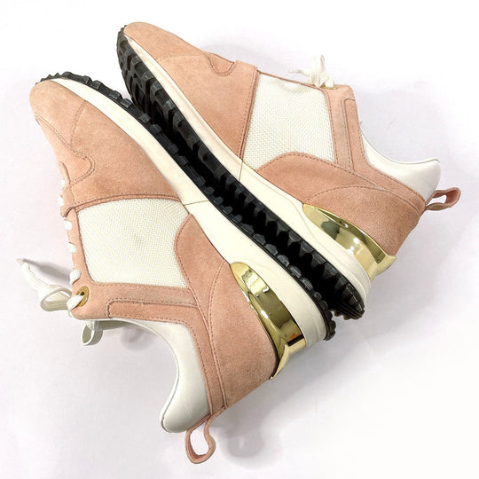 LOUIS VUITTON sneakers Suede, Leather pink Run away line Women 36 Used Authentic
