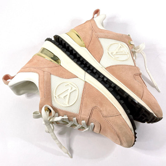 LOUIS VUITTON sneakers Suede, Leather pink Run away line Women 36 Used Authentic