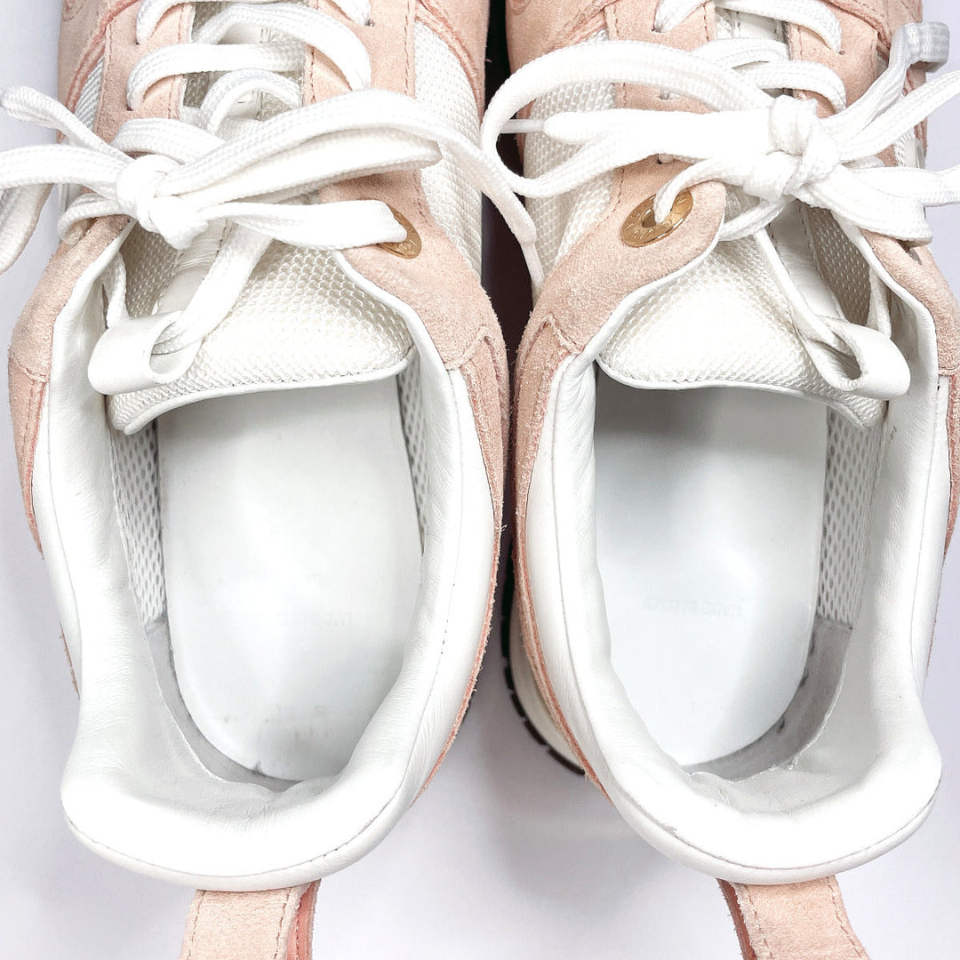 LOUIS VUITTON sneakers Suede, Leather pink Run away line Women 36 Used Authentic