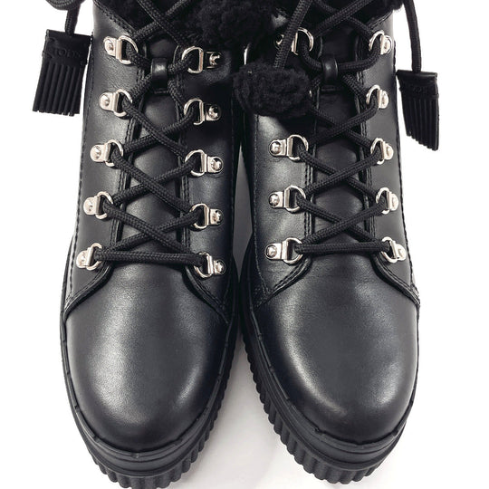 TOD’S boots XXW39A0W061HXMB999 leather black Lace up boots 40 1/2