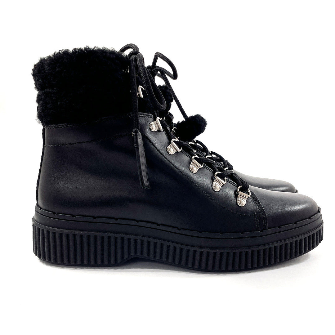 TOD’S boots XXW39A0W061HXMB999 leather black Lace up boots 40 1/2
