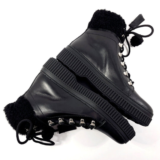 TOD’S boots XXW39A0W061HXMB999 leather black Lace up boots 40 1/2