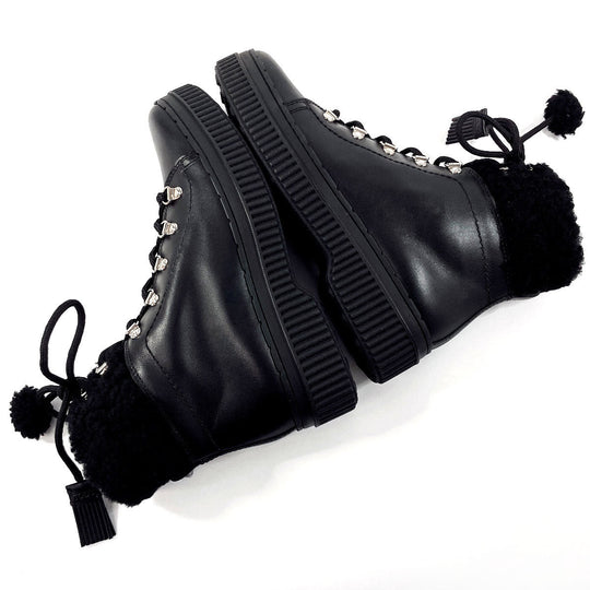 TOD’S boots XXW39A0W061HXMB999 leather black Lace up boots 40 1/2