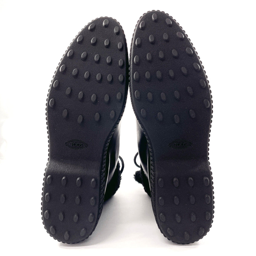 TOD’S boots XXW39A0W061HXMB999 leather black Lace up boots 40 1/2
