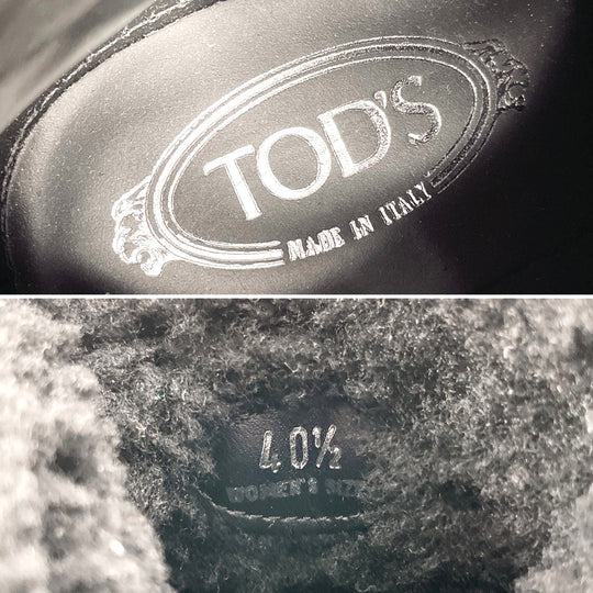 TOD’S boots XXW39A0W061HXMB999 leather black Lace up boots 40 1/2