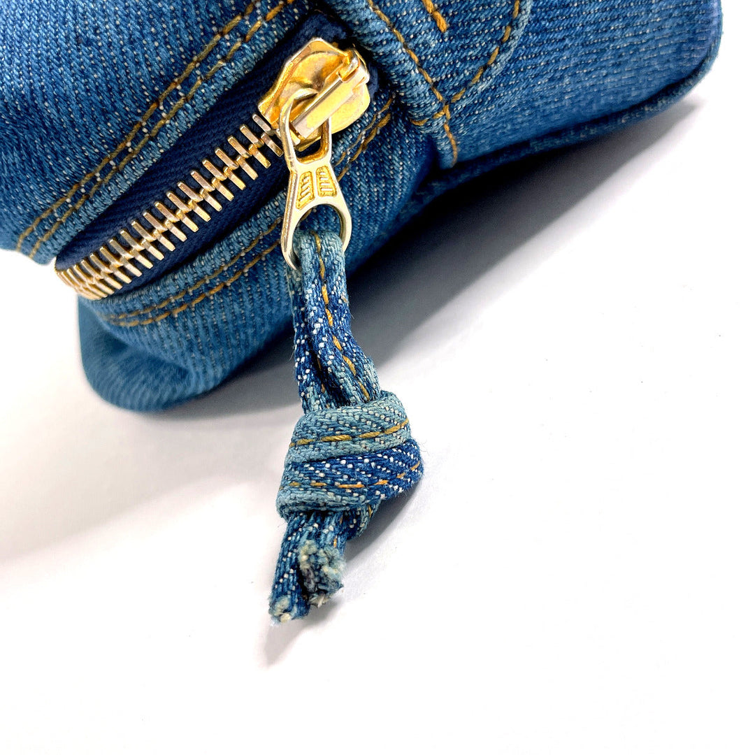 CHANEL Pouch denim blue COCO Mark Women Used Authentic