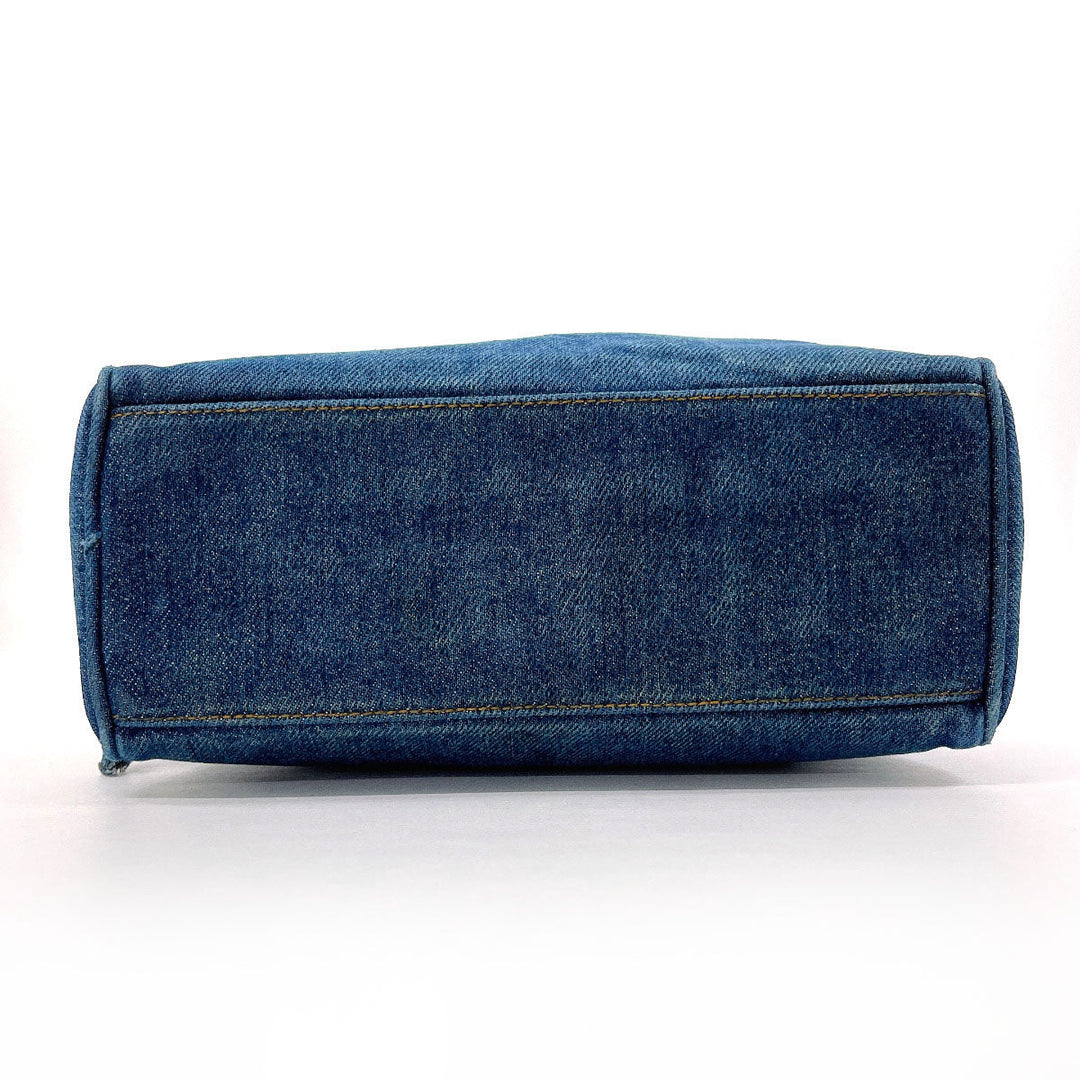 CHANEL Pouch denim blue COCO Mark Women Used Authentic