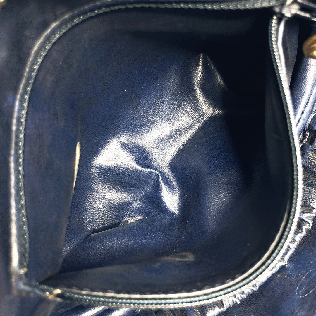 CHANEL Pouch denim blue COCO Mark Women Used Authentic