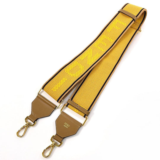 FENDI Shoulder strap Canvas, Leather yellow Strap you Women Used Authentic