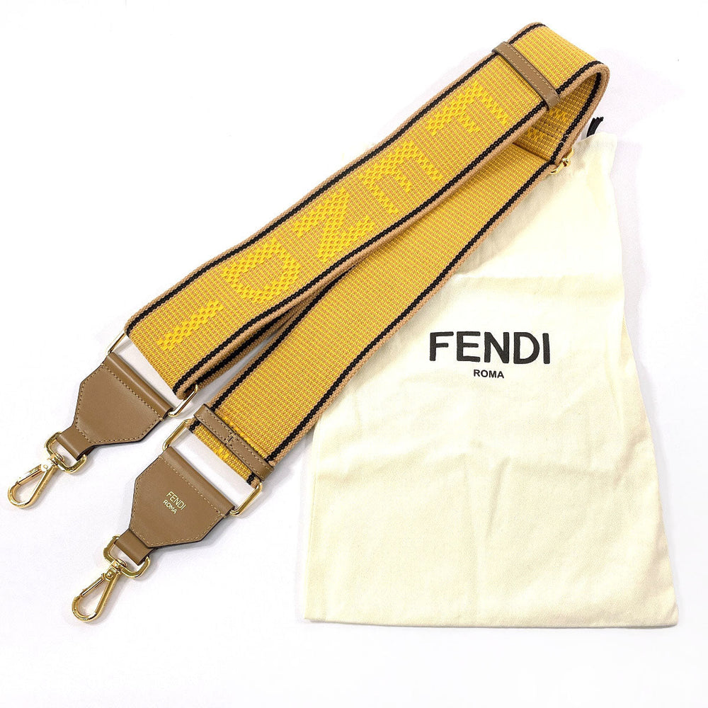 FENDI Shoulder strap Canvas, Leather yellow Strap you Women Used Authentic