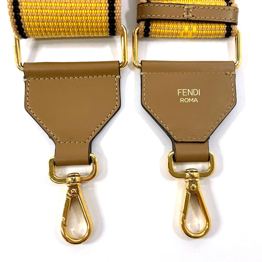 FENDI Shoulder strap Canvas, Leather yellow Strap you Women Used Authentic