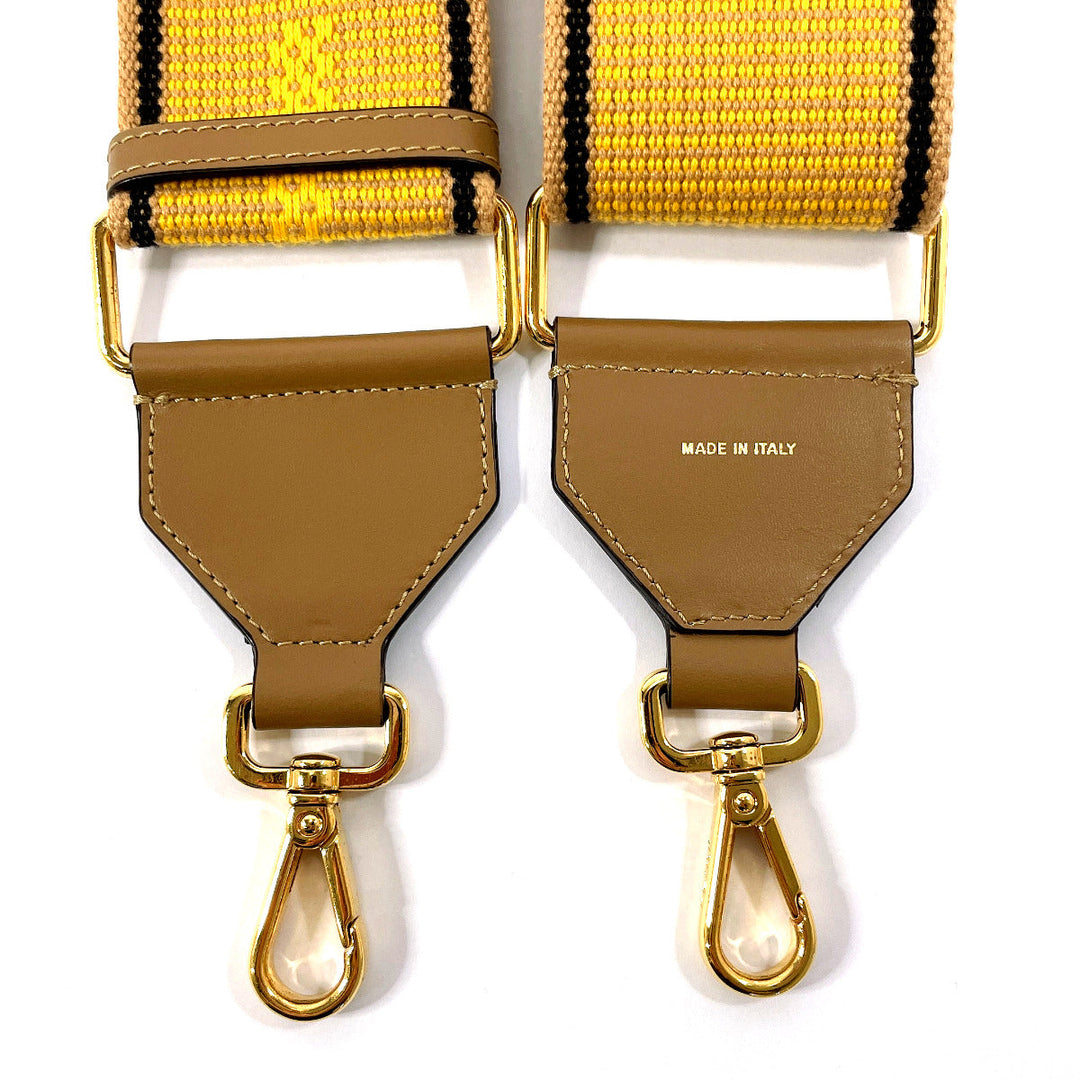 FENDI Shoulder strap Canvas, Leather yellow Strap you Women Used Authentic